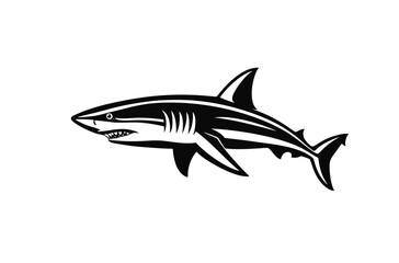 Obraz premium Big fish vector. Swimming shark illustration