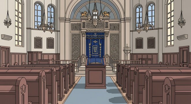 Synagogue interior view.