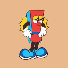 Retro character design from exclamation mark sad
