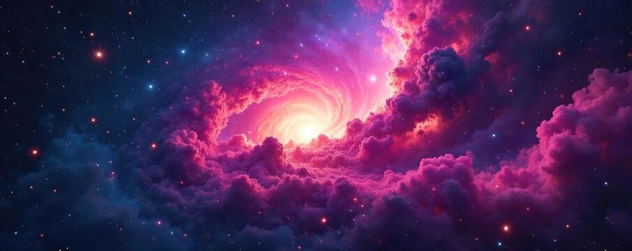 Vast, swirling nebula of cosmic dust and gas, vibrant colors illuminate the infinite expanse of space Perfect for science fiction, fantasy, or abstract backgrounds , space, infinity - Powered by Adobe