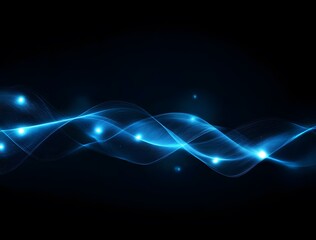 Abstract Blue Light Trails on Black Background for Tech, Energy, or Digital Motion Design Use
