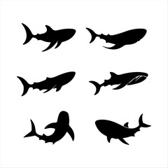 silhouettes of sharks