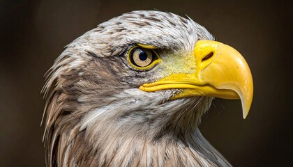 Close-up of an eagle's head and neck