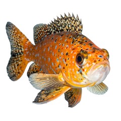Close-up of an orange and blue fish