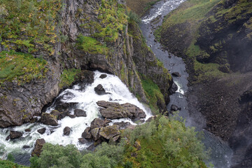 Voringfossen waterfall in Eidfjord, Norway