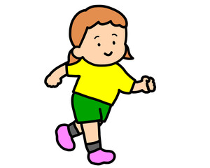 笑顔で走る女の子