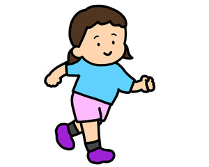 笑顔で走る女の子