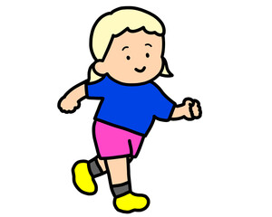 笑顔で走る女の子