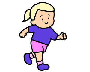 笑顔で走る女の子
