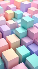 Obraz premium Abstract 3D pastel cubes