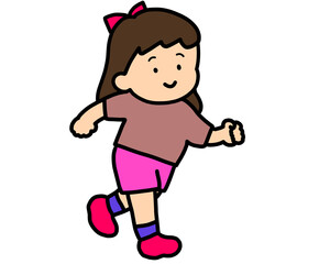 笑顔で走る女の子
