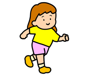 笑顔で走る女の子