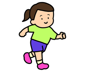 笑顔で走る女の子