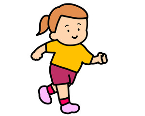 笑顔で走る女の子