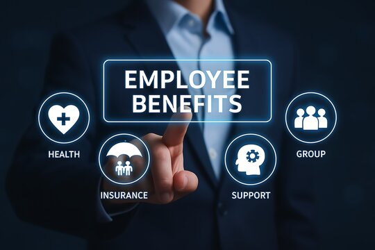 Employee Benefits Concept Health, Insurance, Group Support - A Visual Representation of Employee Perks and Compensation Packages in Business