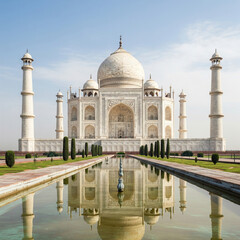 The Taj Mahal isn’t just white marble—its colors change with the sky. 🌅 Pink at dawn, dazzling white at noon, and golden under moonlight, it reflects time itself. 