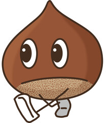 밤 캐릭터 일러스트 귀여운 단풍 가을 먹는밤 밤송이 동글 둥근 감성 디자인 캐릭터 그림 스톡이미지