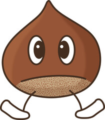 밤 캐릭터 일러스트 귀여운 단풍 가을 먹는밤 밤송이 동글 둥근 감성 디자인 캐릭터 그림 스톡이미지