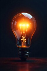 A softly blurred, glowing lightbulb, radiating a warm, ethereal light against a dark background Perfect for concepts of ideas, inspiration, and innovation , illumination, innovation, abstract art