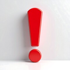 Red exclamation mark on white background