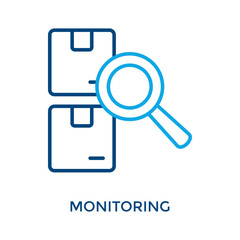 Monitoring Icon Outline Color Style. Vector Illustration For Graphic Design