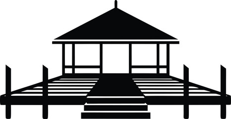  dock silhouette vector illustration