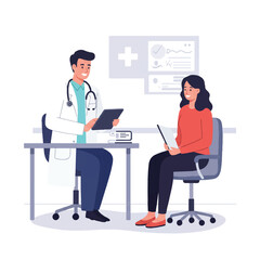 Obraz premium Doctor Patient Consultation Healthcare and Wellness Visit