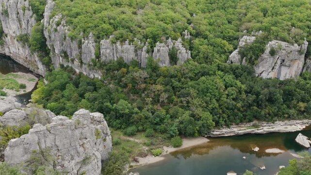 Spectacular Aerial View of the Ard&egrave;che River Gorges in France