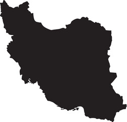 Fototapeta premium Black Silhouette Of Iran Map country