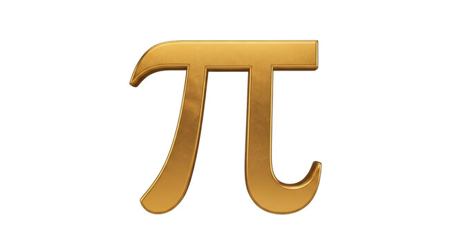 Isolated Golden Pi Symbol. Concept image of mathematics, Greek alphabet, and constant ratio