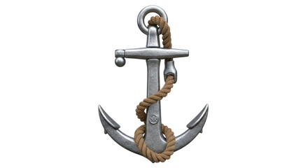 Isolated anchor maritime equipment with rope, nautical theme, sea and ocean symbol