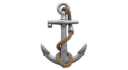 Isolated anchor maritime equipment with rope, nautical theme, sea and ocean symbol