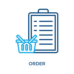 Order Icon Outline Color Style. Vector Illustration For Graphic Design