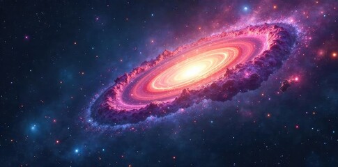 Obraz premium Vast cosmic expanse, swirling nebulae, distant galaxies, illustrating the immense scale and mystery of universal mass , asteroids, expansion