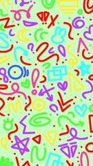 Abstract doodle background. Colorful abstract line doodle. Abstract background design. Hand drawn abstract doodle. Fun whimsical line art