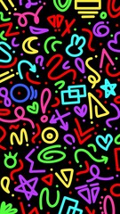 Abstract doodle background. Colorful abstract line doodle. Abstract background design. Hand drawn abstract doodle. Fun whimsical line art