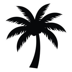 Obraz premium Silhouette of a tropical palm tree ideal for summer beach vacation designs silhouette