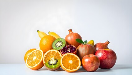 Colorful Assorted Fruits on Minimal Background for Social Media, Flyers, and Websites