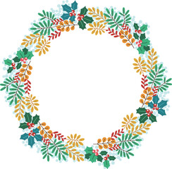 クリスマスリースのベクター素材イラスト
