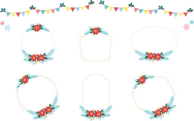 クリスマスリースのベクター素材イラスト