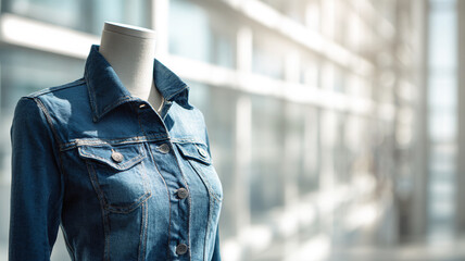 Denim jacket mockup on mannequin