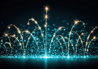 Vibrant fireworks display illuminating the night sky with colorful sparkling pyrotechnics for celebration entertainment outdoor event and festive atmosphere