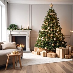 Fototapeta premium Cozy Christmas living room (1)