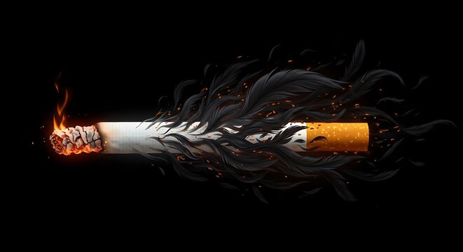 Smoking dangers graphic illustration