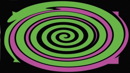 Vibrant swirling spiral pattern with psychedelic colors