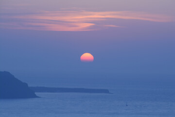 Coucher du soleil sur la Caldeira - Santorin - Grèce - Les Cyclades