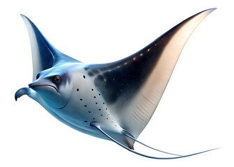 Manta Ray isolated on white background ,PNG. AI Generated.