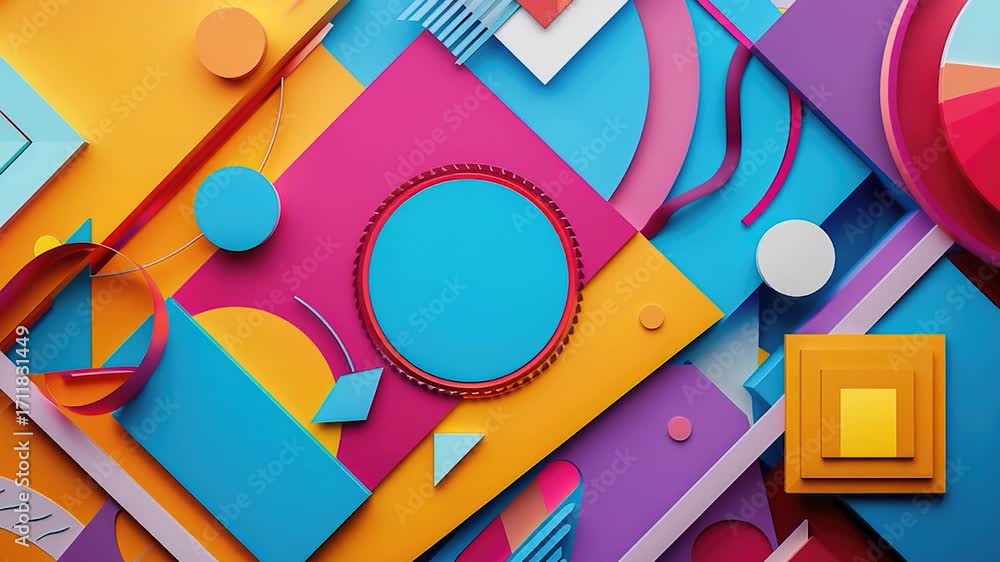 Poster colorful abstract background featuring various objects