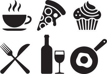 Delicious food and drink icons for your kitchen designs