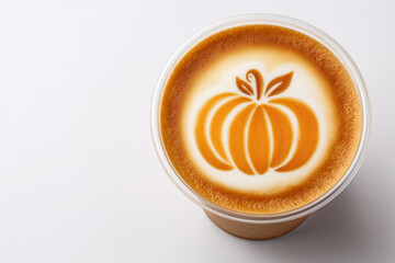 pumpkin latte with a pumpkin design